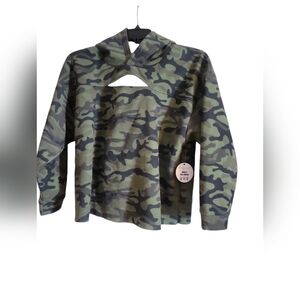 Jolie & Joy Plus 1x Crop Camo Camflauge Hoodie Sweatshirt NWT (A15)